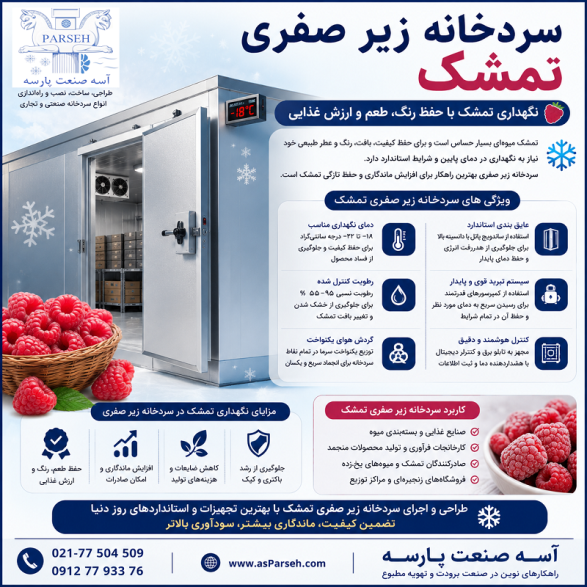 آسه_صنعت_پارسه قیمت قیمت گذاری سردخانه سردخانه_صنعتی سردخانه_مواد_غذایی #سردخانه_دارویی سردخانه_میوه سردخانه_گوشت سردخانه_لبنیات #سردخانه_پسته #سردخانه_خرما زنجیره_سرما صنایع_غذایی صنایع_دارویی کشاورزی شیلات گلخانه نگهداری_مواد_غذایی #تجهیزات_سردخانه #مهندسی_تاسیسات #HVAC #ColdStorage #Refrigeration #صرفه_جویی_انرژی مشاوره_تخصصی آسه_صنعت_پارسه #آسه_صنعت_پارسه #سردخانه #سردخانه_زیرصفری #سردخانه_تمشک #تمشک #میوه_منجمد #سردخانه_صنعتی #صنایع_غذایی #محصولات_کشاورزی #برودت_صنعتی #طراحی_سردخانه #اجرای_سردخانه #ساندویچ_پانل #تجهیزات_برودتی #کنترل_دما #انجماد_سریع #صادرات_میوه #مهندسی_تاسیسات #تاسیسات_مکانیکی #ColdStorage #FrozenFruit #IndustrialCooling #FoodStorage #Refrigeration #CoolingSystem